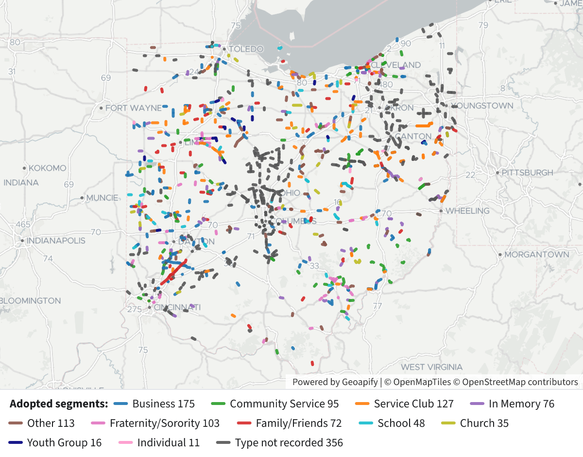 Adopted Highway Segments by Group Type