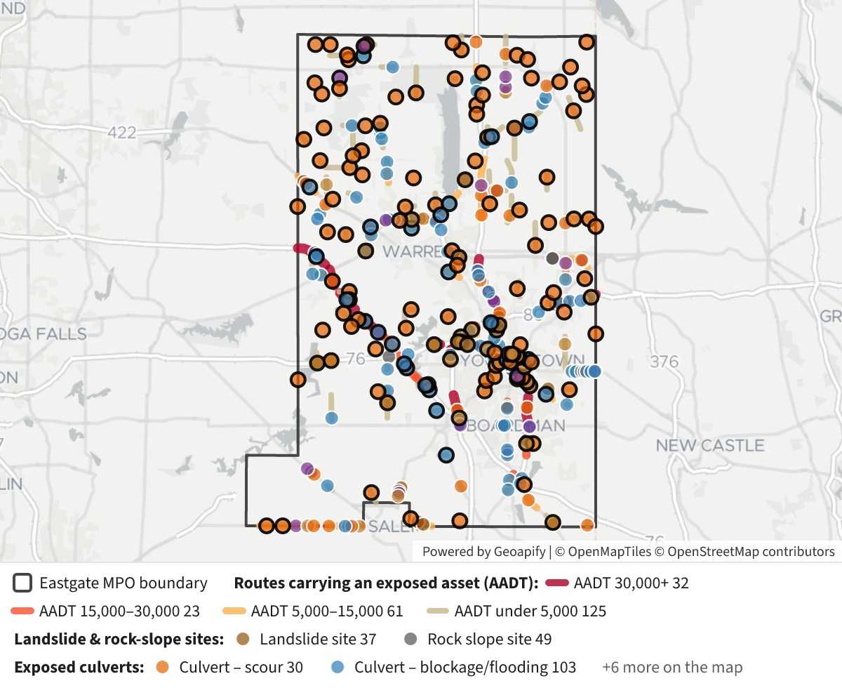 Eastgate Hazard-Exposed Structures and Routes