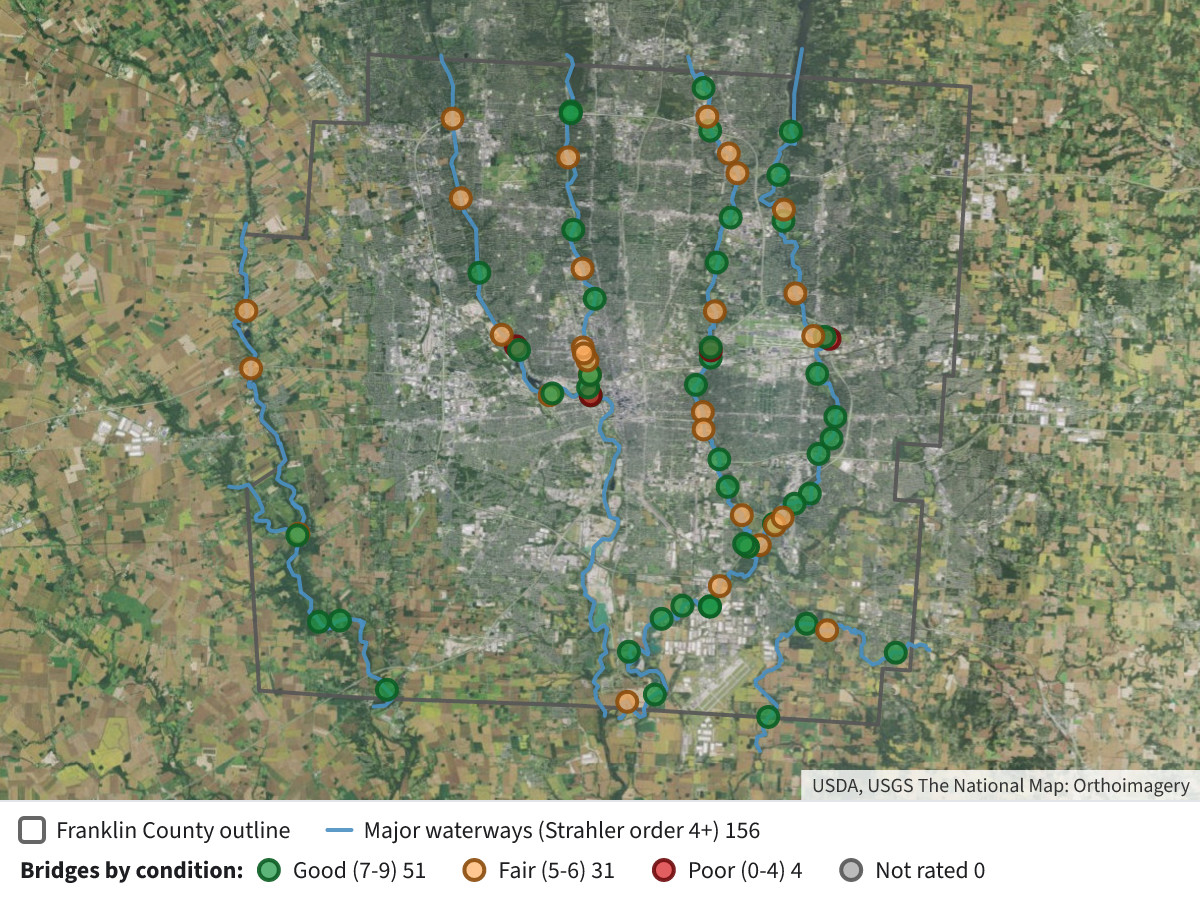 Franklin County Bridges Over Rivers by Condition